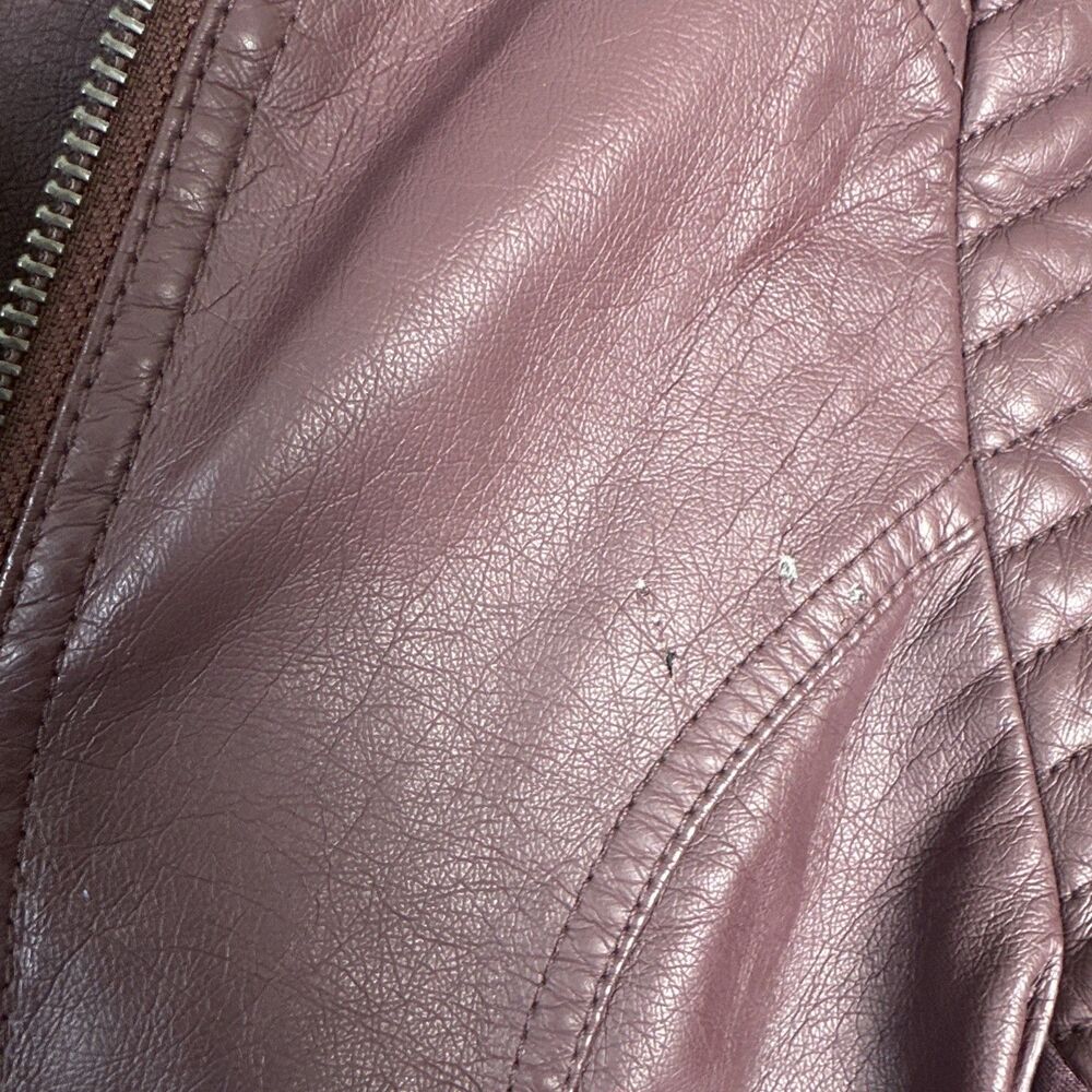 Edgy Women’s Purple Long Sleeve Faux Leather Motorcycle Jacket Sz M - Picture 12 of 13